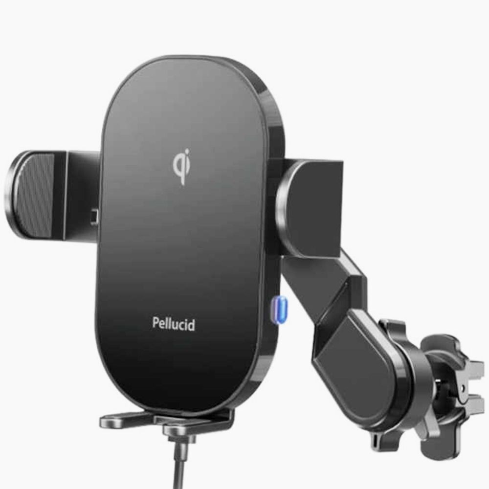 ペルシード　Ｑｉ対応自動開閉スマホホルダー　エアコン, ブラック, PPH2309