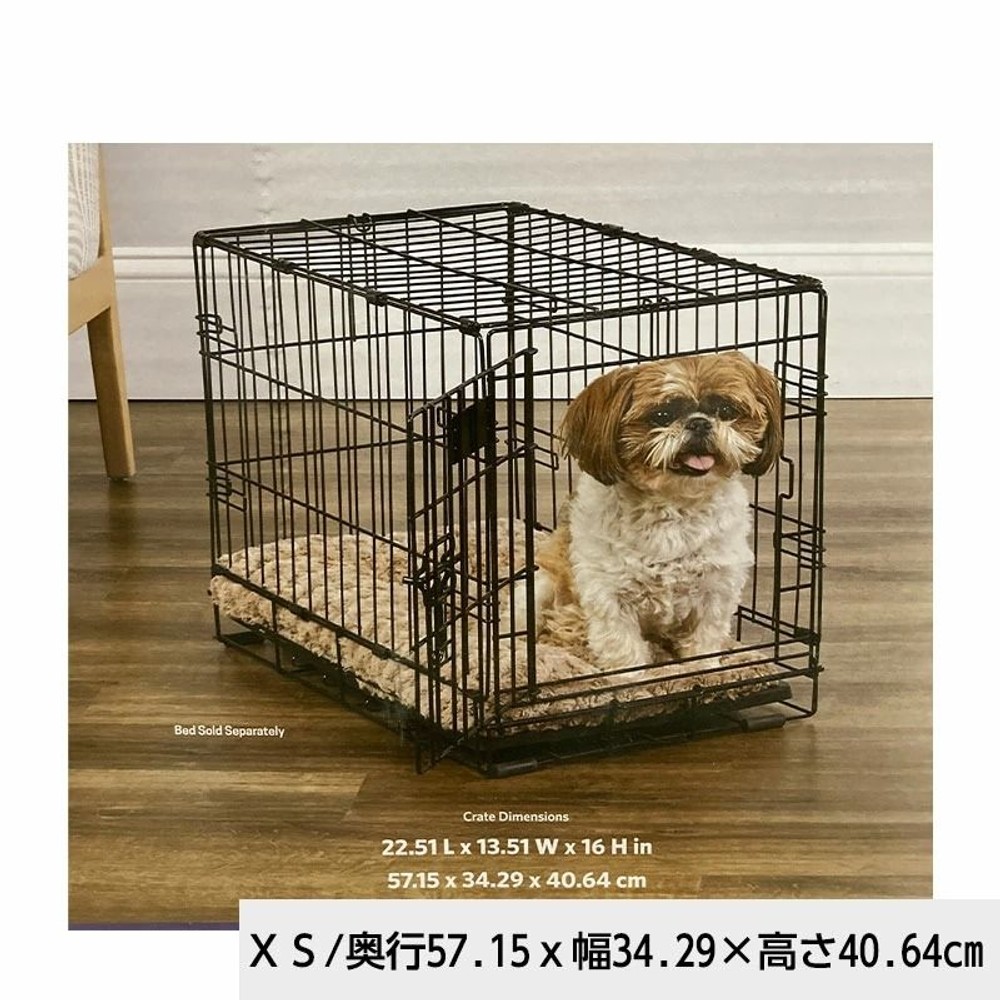 折りたたみ式軽量スチールケージ　アイクレイト, ブラック（XS）, XS