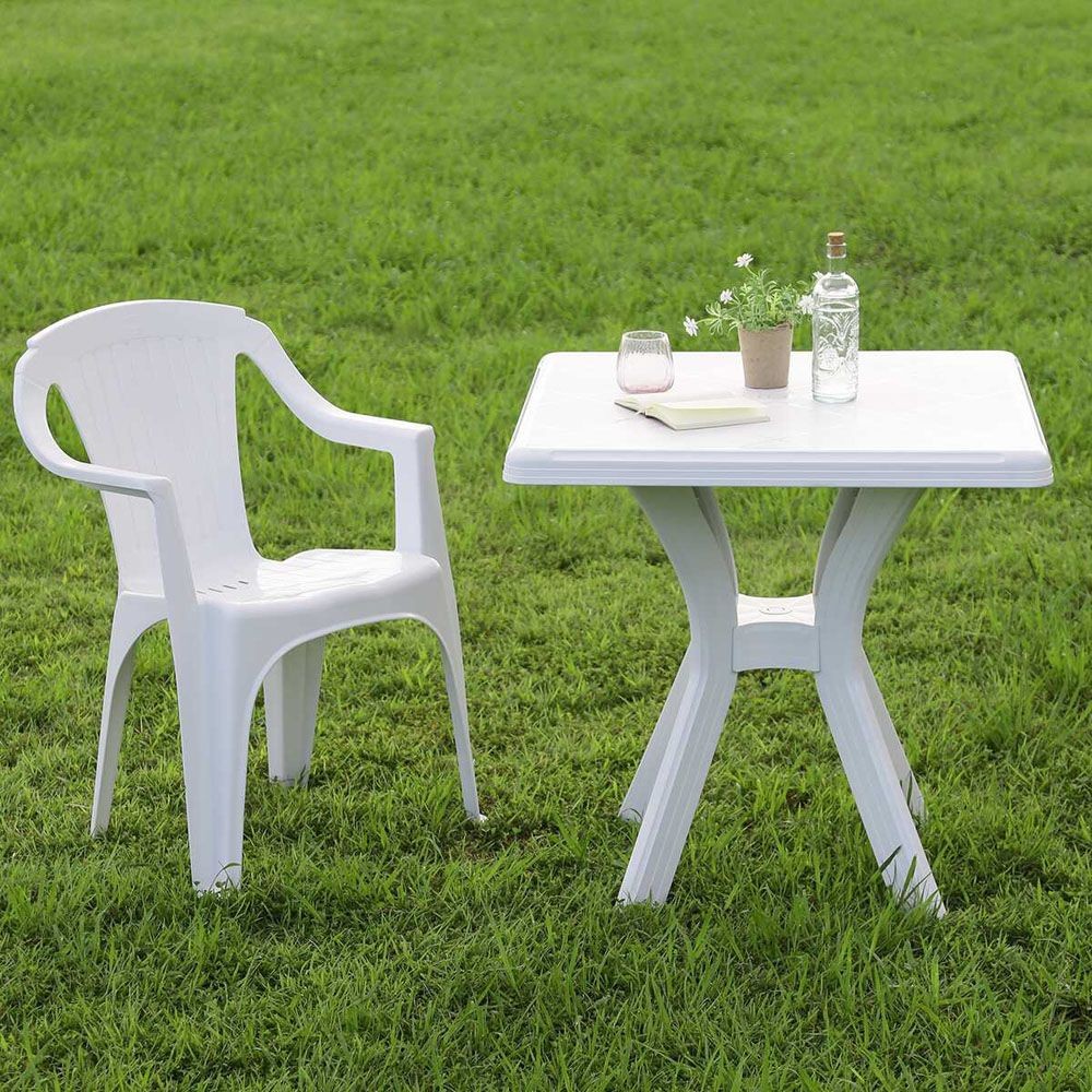 ＰＣ　スクエアテーブル　アンジェロ　ホワイト（12283）【メーカー直送・代引不可】, ホワイト, 730&times;730