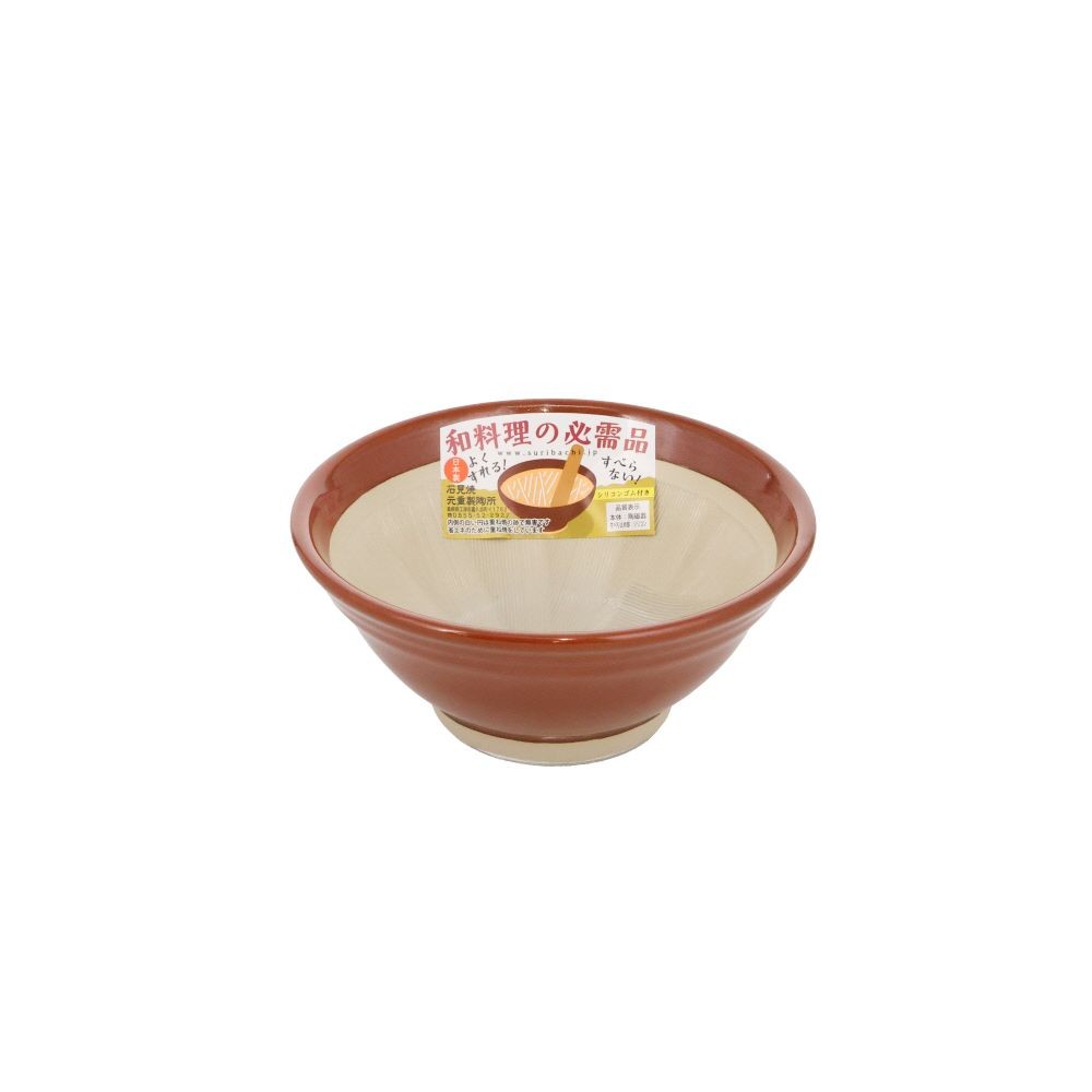 すり鉢５号　シリコンゴム付き, 赤茶色, 5号