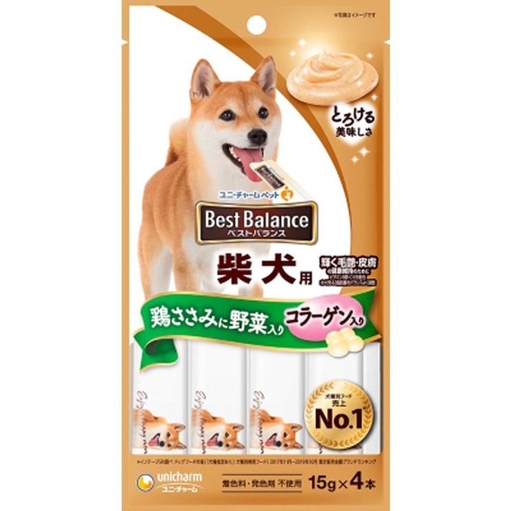 ユニチャーム　ベストバランス　柴犬野菜　15ｇ4本, その他カラー１, その他サイズ１