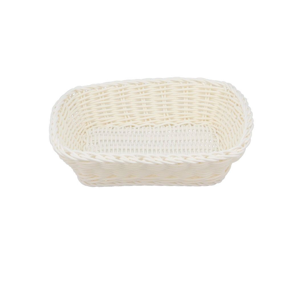 水洗いできるバスケット　レクタングル　Ｍ, ホワイト, Mサイズ