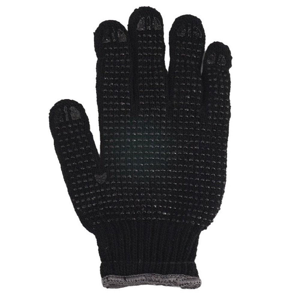 働く男の滑り止め付き黒軍手 10双組, その他カラー１, その他サイズ１