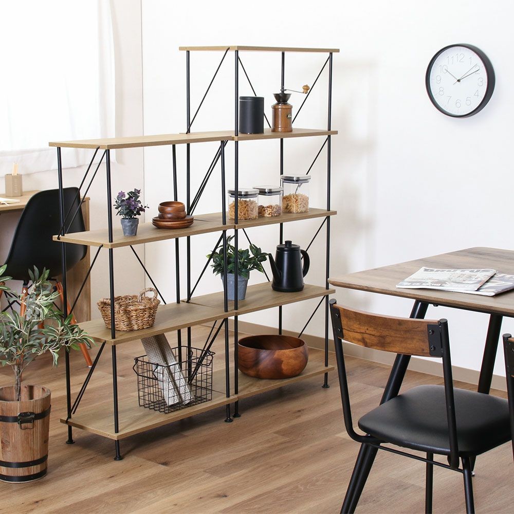 不二貿易 ＥＺＢＯツイストロック　オープンラック５段　ＯＡＫ　ＮＡ【メーカー直送・代引不可】, ナチュラル, 幅615mm&times;奥行306mm&times;高さ1390mm