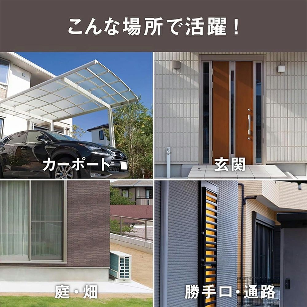 12.5W 2灯スライド型LEDセンサーライト LED-AC2050 株式会社ムサシ, ブラック, 幅171mm&times;奥行170mm&times;高さ173mm