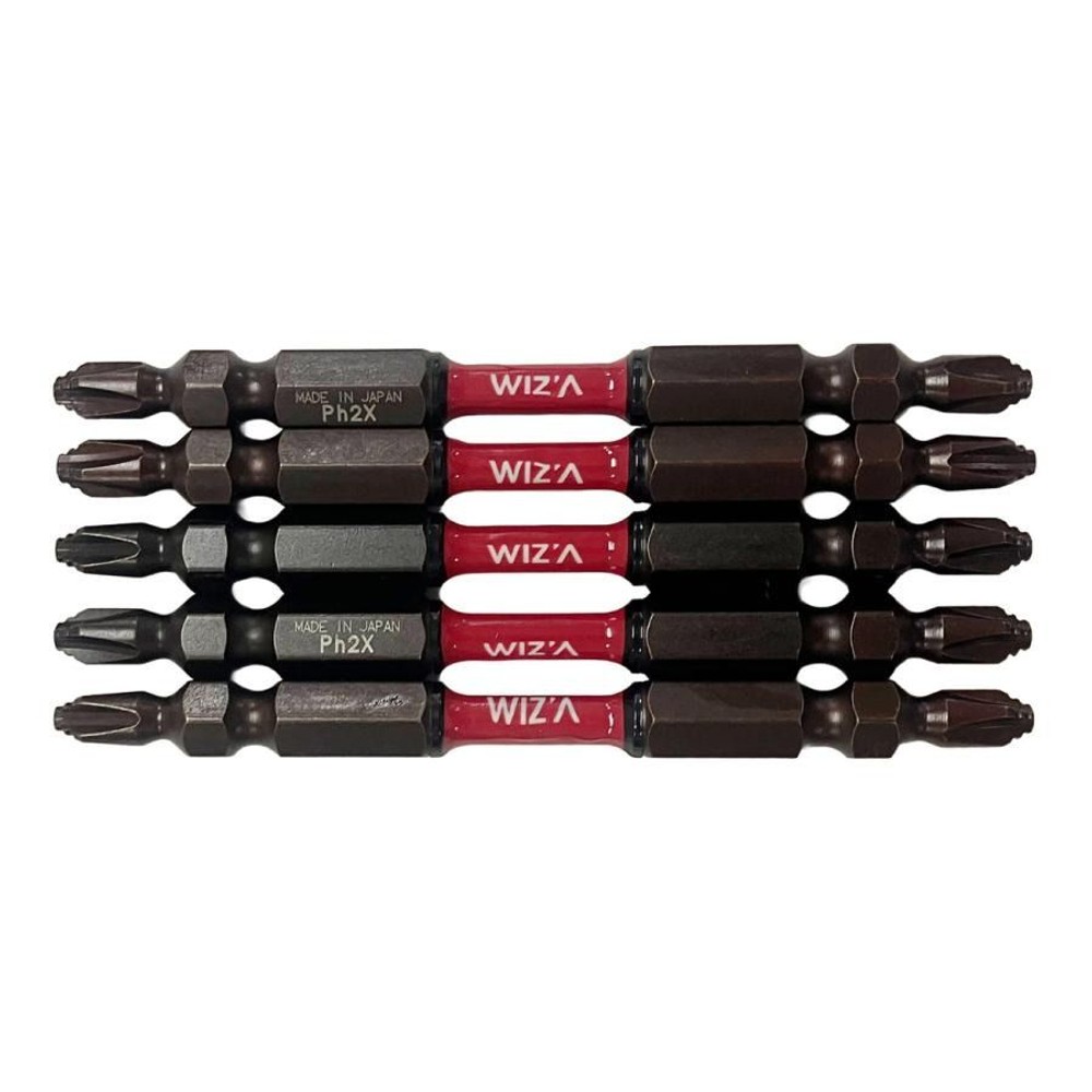 WIZ'A ウィザ ギザスボスリムトーションビット +2&times;&phi;3.8&times;82mm 5本入 WZDT5P2082, 両頭トーションビット, 5本入り