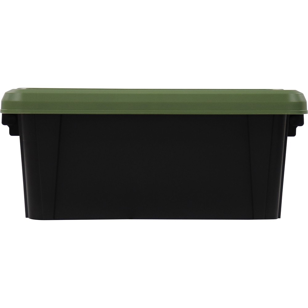 収納ボックス Nタフコン ATC-38-17 フタ付き 幅28×奥行38×高さ16.5cm, カーキ／ブラック, ATC-38-17