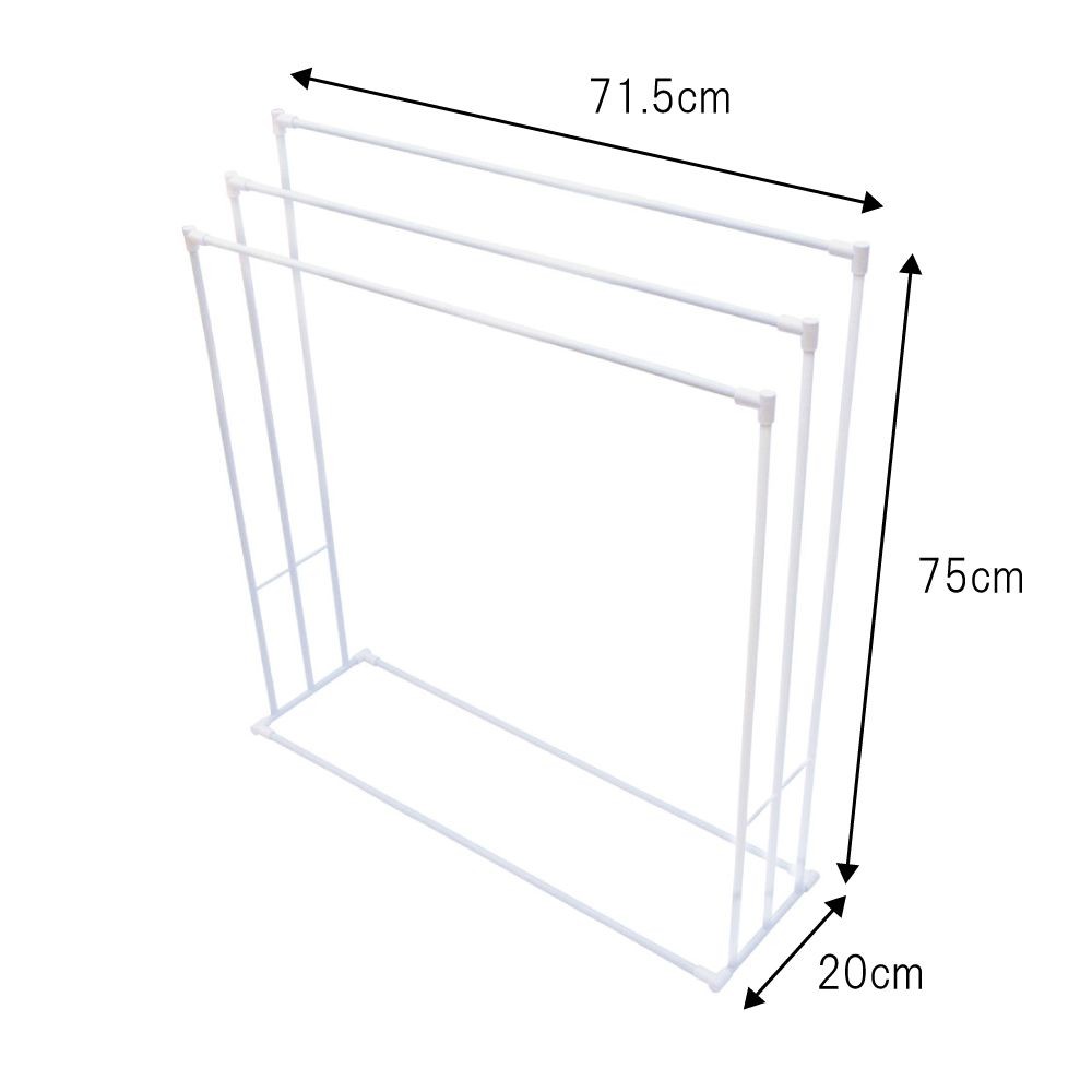デザイン　バスタオルハンガー　スリム, ホワイト, スリム