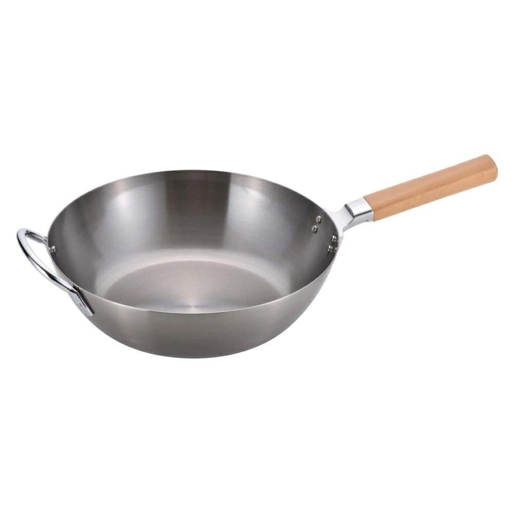 和平フレイズ 鉄木柄フライパン 深型28cm 千歳 IH対応, スチール, 28cm