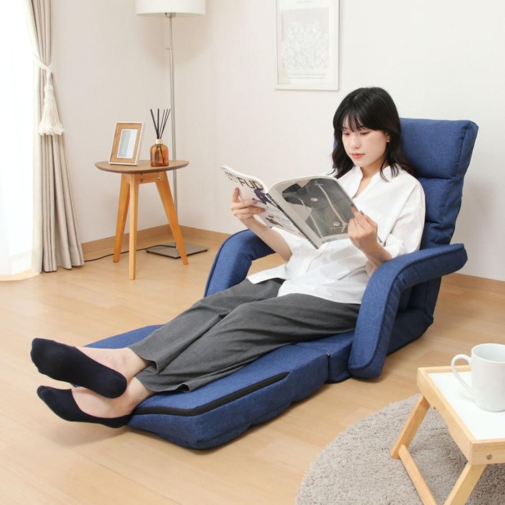 不二貿易 ４ＷＡＹ座椅子　ＢＲ【メーカー直送・代引不可】, ネイビー, 幅670mm&times;奥行mm&times;高さ700mm