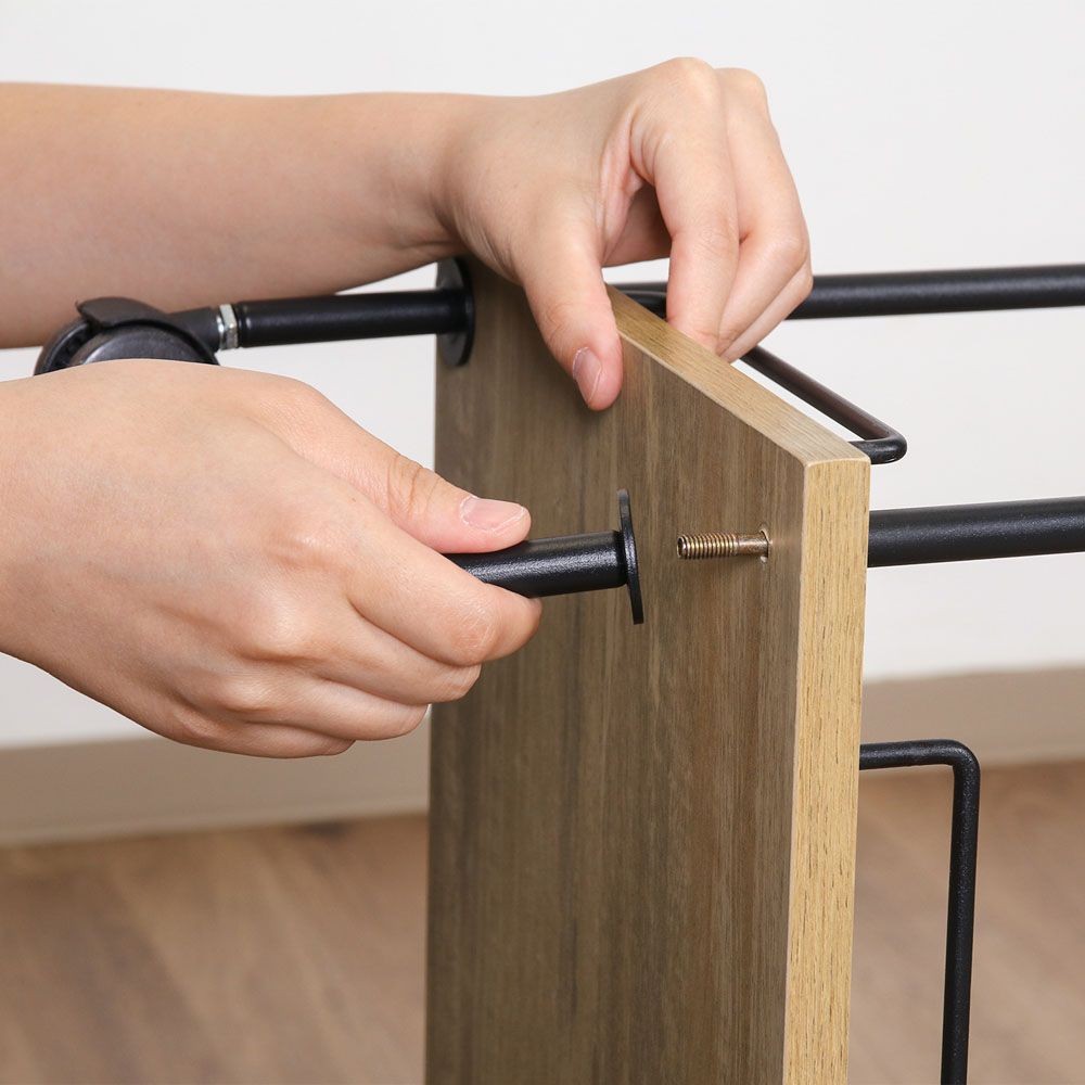 不二貿易 ＥＺＢＯツイストロック　キッチンカート　ＯＡＫ　ＮＡ【メーカー直送・代引不可】, ナチュラル, 幅680mm×奥行300mm×高さ900mm