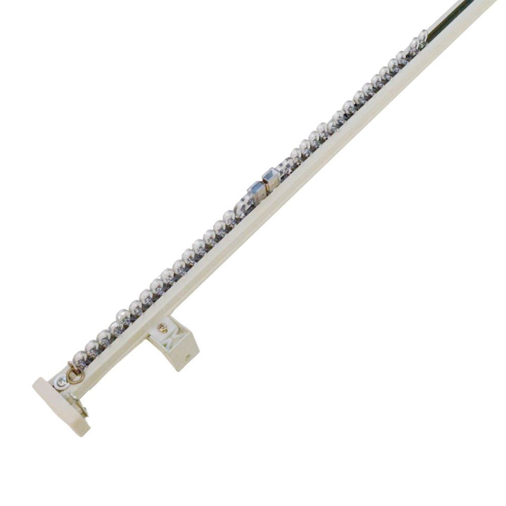 伸縮角型カーテンレール　４．０ｍ用シングル, 木目ホワイト, 4.0ｍ用シングル