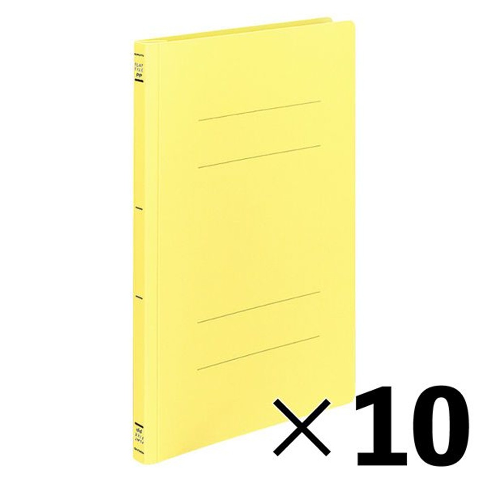 【10冊セット】コクヨ　フラットファイルPP　Ａ4縦　3冊入　黄【メーカー直送・代引不可】, 黄, A4縦×3冊
