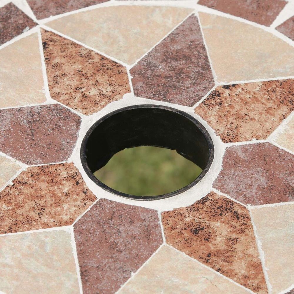 モザイクテーブル　星柄【メーカー直送・代引不可】, ブラウン, 星柄