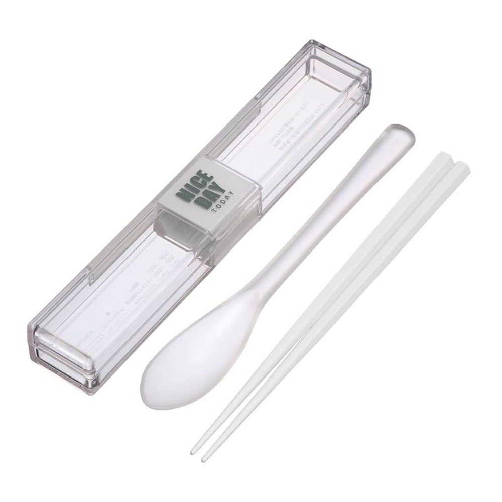 岩崎工業　とっても強い箸スプーンセット　ホワイト, ホワイト, コンビセット