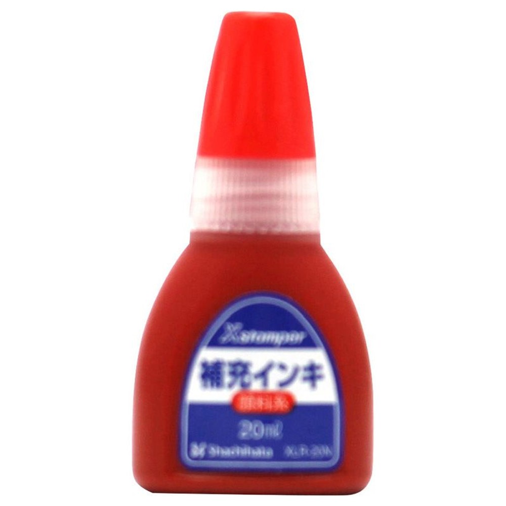 シャチハタ　Ｘスタンパー顔料インキ, 赤, 20ml