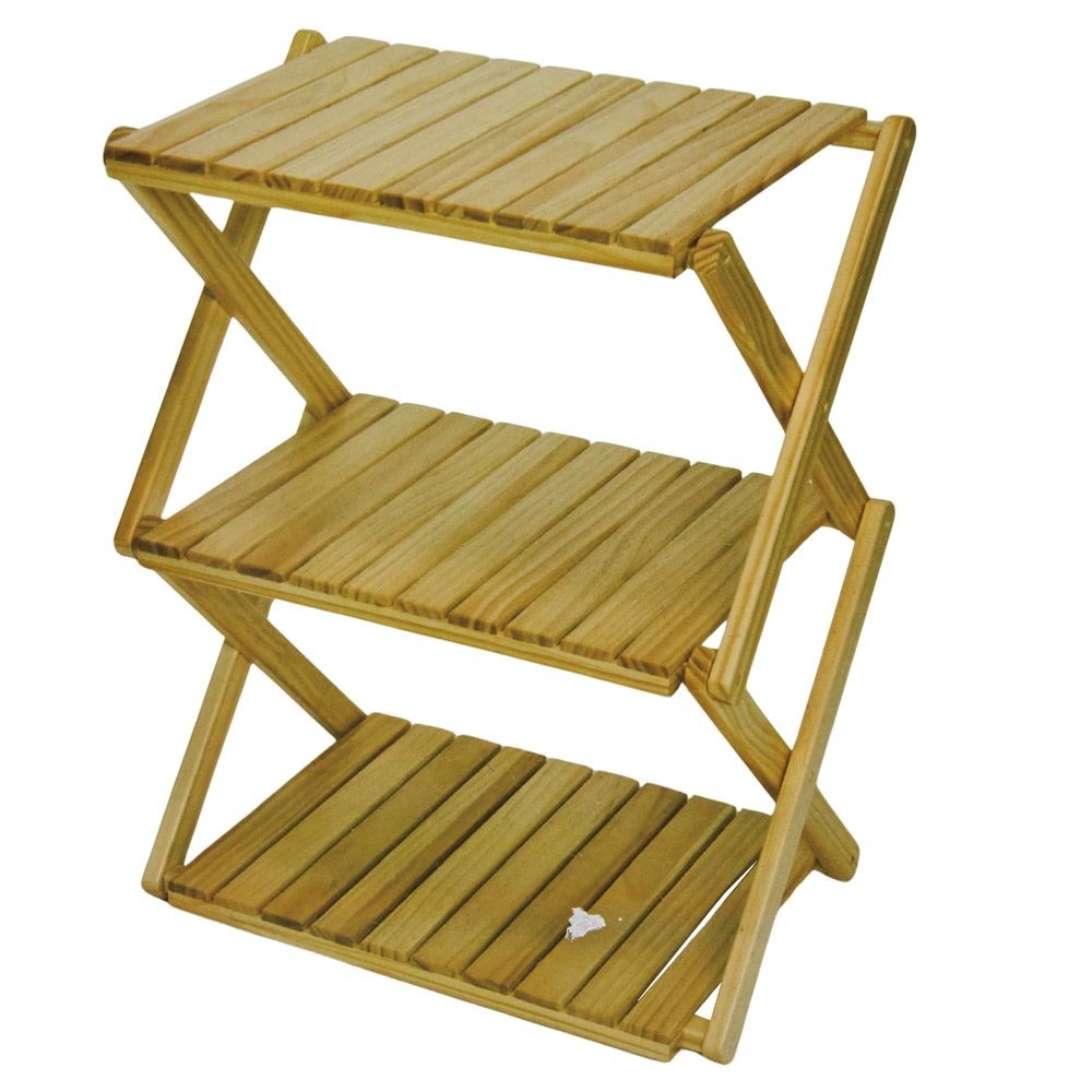 WIZ'A ウィザ　木製フォールディングラック　幅４６ｃｍ　３段, 天然木, 3段