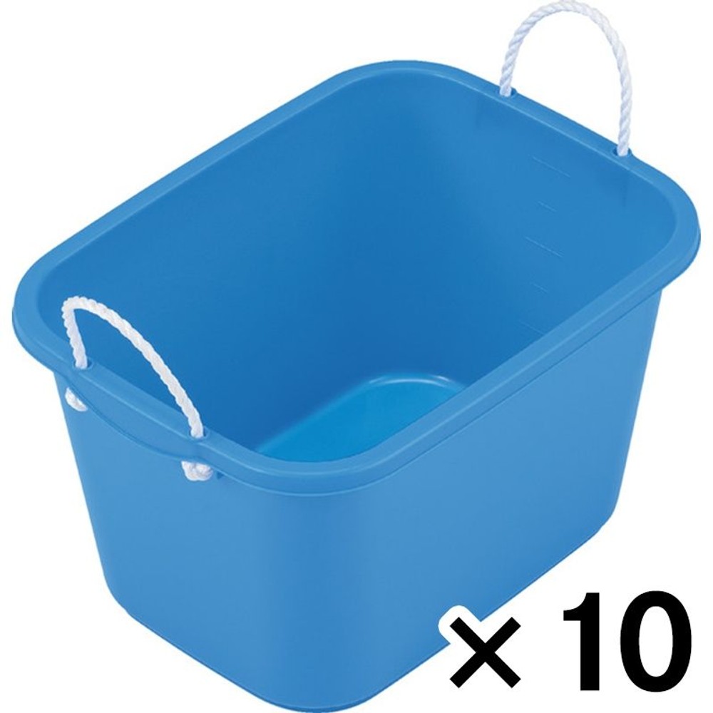 サンコー 角タブ　40（ロープ付き）　ブルー &times;10個セット【メーカー直送・代引不可】【法人限定】, ブルー, 10P