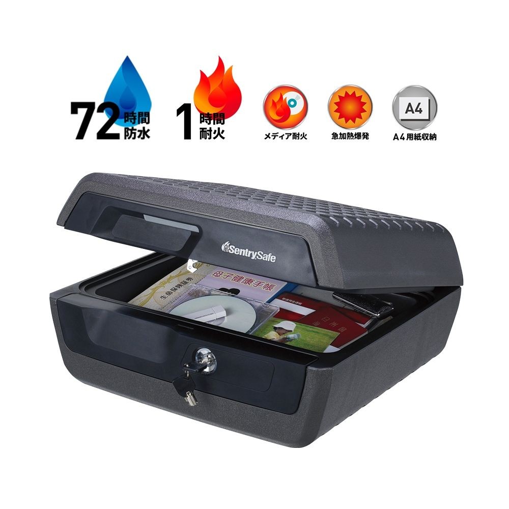 【期間限定特別価格】セントリー ポータブル耐火・防水保管庫  CFW30200, ブラック, CFW30200