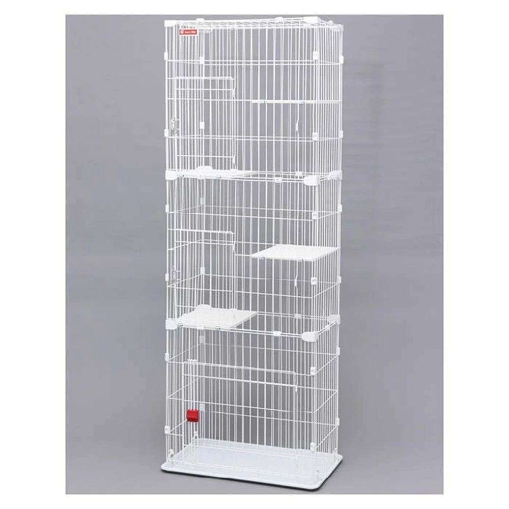 アイリスオーヤマ スリムキャットケージ３段 PSCC-753, ホワイト, 幅745mm&times;奥行470mm&times;高さ2000mm
