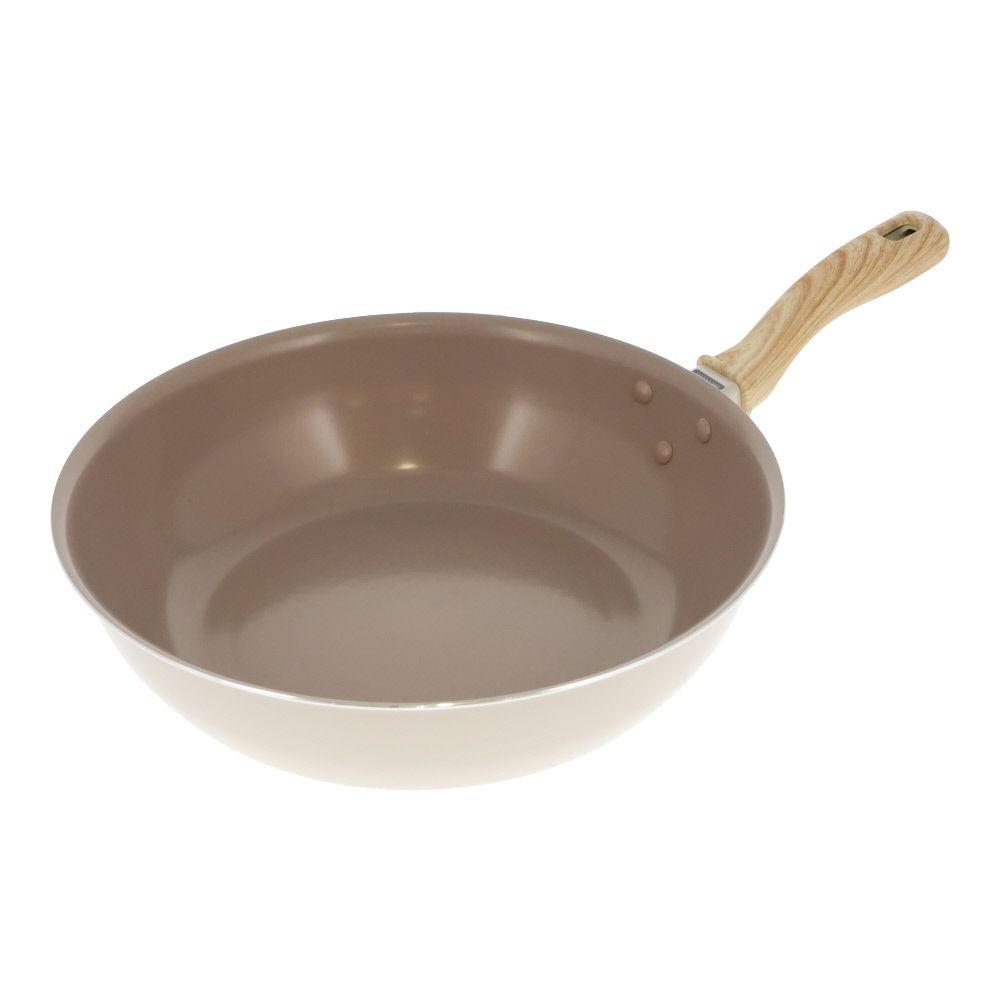 ウィザ WIZ'A　めちゃ滑！スピンコートＩＨいため鍋　２８ｃｍ, ベージュ, 28cm