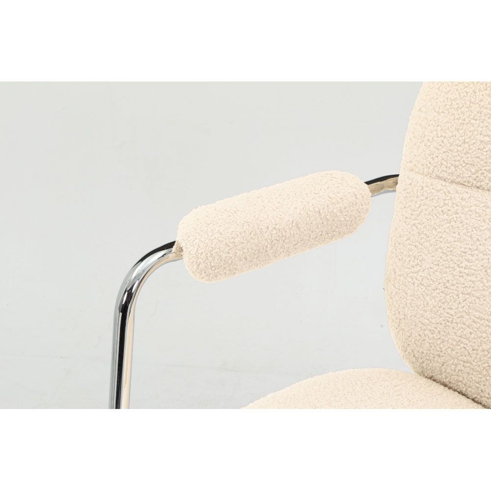 不二貿易 オフィスチェア　ルル　ＷＨ【メーカー直送・代引不可】, ホワイト, 幅550mm&times;奥行670mm&times;高さmm