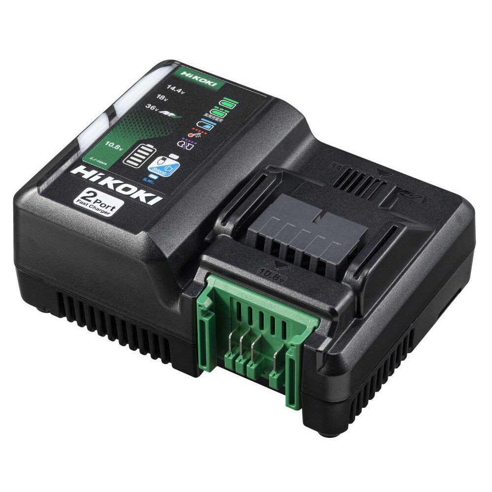HiKOKI ハイコーキ スターターキット2 (2L) ※2ポート急速充電器 UC18YDML + スライド式リチウムイオン蓄電池 BSL1240M 10.8V4.0Ah ×2個 + システムケース2, ブラック/グリーン, スターターキット