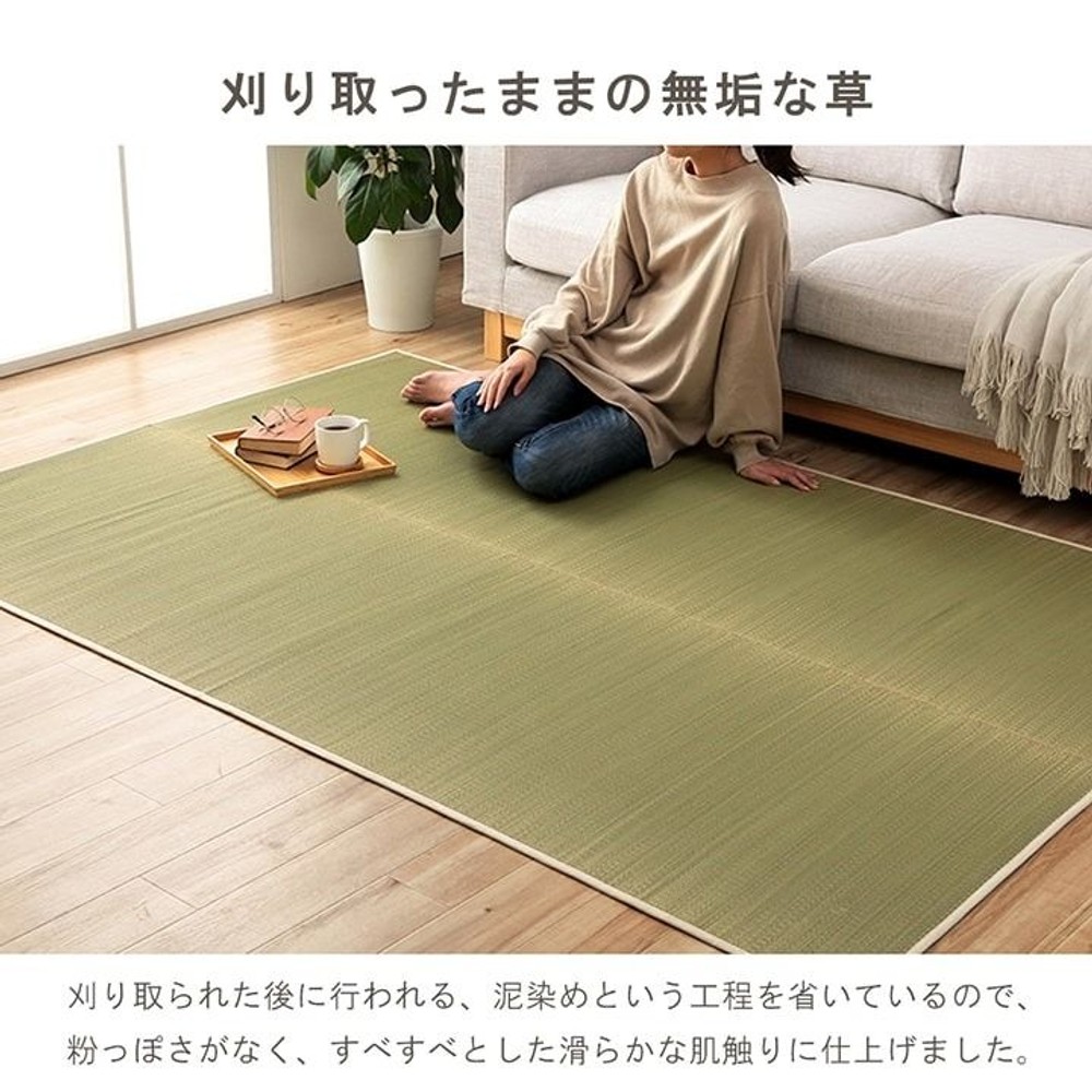 サスティナブル irucico いるしこ みらい 自然素材 国産 日本製 い草 無垢 敷き物 ラグ カーペット マット パーソナル 消臭 蒸れにくい ナチュラル 140&times;210cm 【メーカー直送・代引不可】, ナチュラル, 140&times;210cm