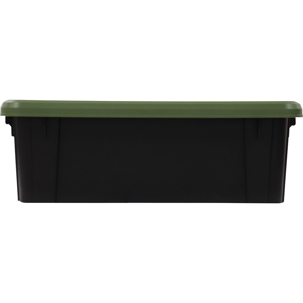 収納ボックス Nタフコン ATC-54-19 フタ付き 幅39×奥行54×高さ18.5cm, カーキ/ブラック, ATC-54-19