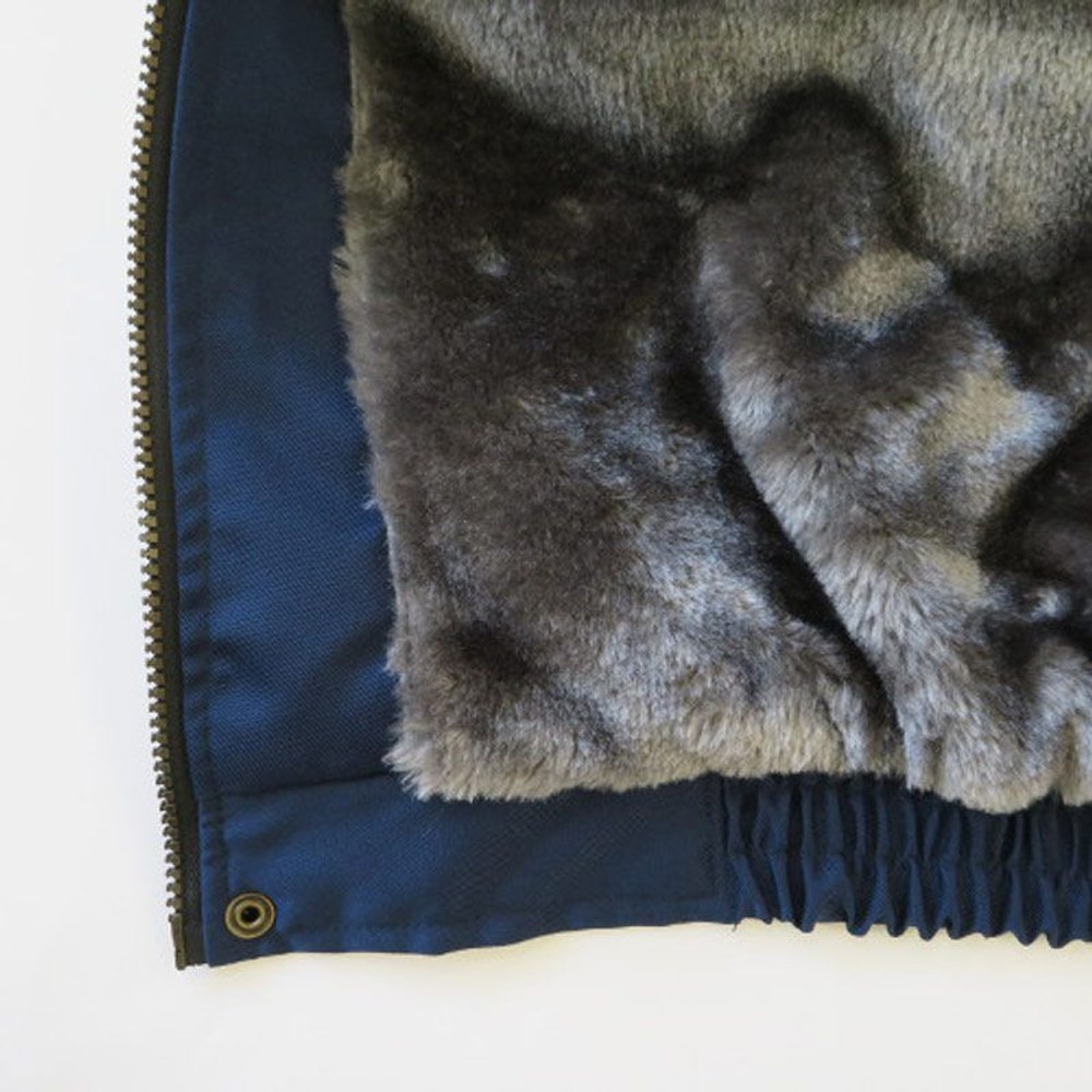 衿ボアブルゾン　ネイビー, ネイビー, Mサイズ