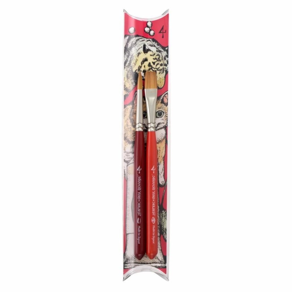 ヒグチユウコ×ホルベイン 画筆（平・丸 4号）2本セット 2023 コラボアイテム (474 309), ヒグチユウコ×画筆 2023, （平・丸 4号）2本セット