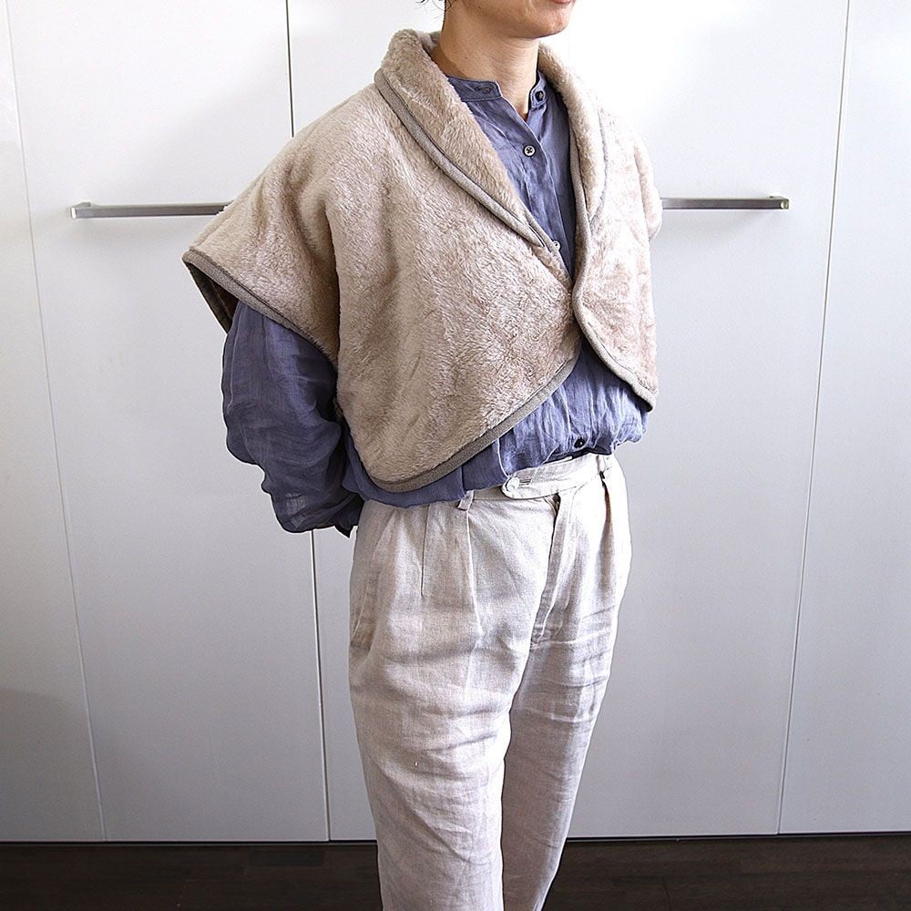 アクリルレーヨン混　肩当て　身幅６５&times;身丈５０ｃｍ　ベージュ, ベージュ, 身丈50cm