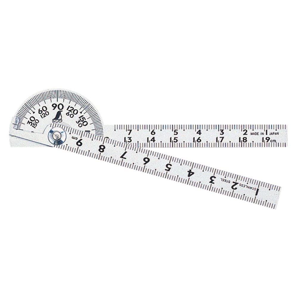 プロトラクター ミニ シルバー&phi;40 竿目盛10cm, シルバー, 10cm