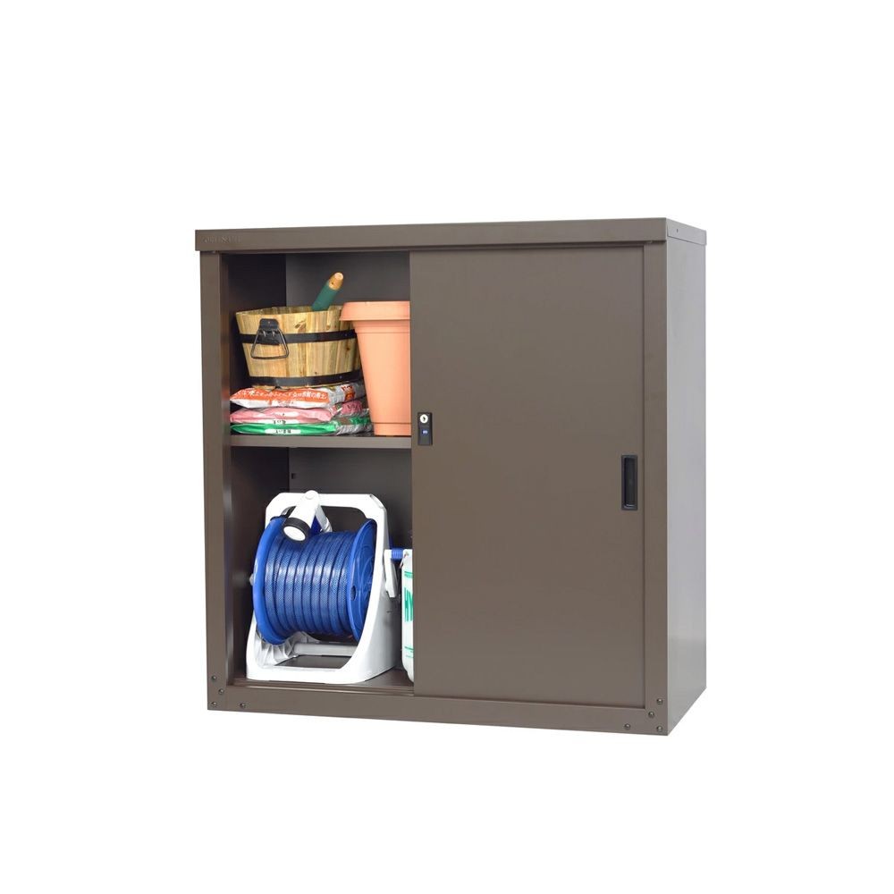 グリーンライフ 家庭用収納庫 HS-92（AMBR）, ブラウン, 幅890mm&times;奥行470mm&times;高さ920mm