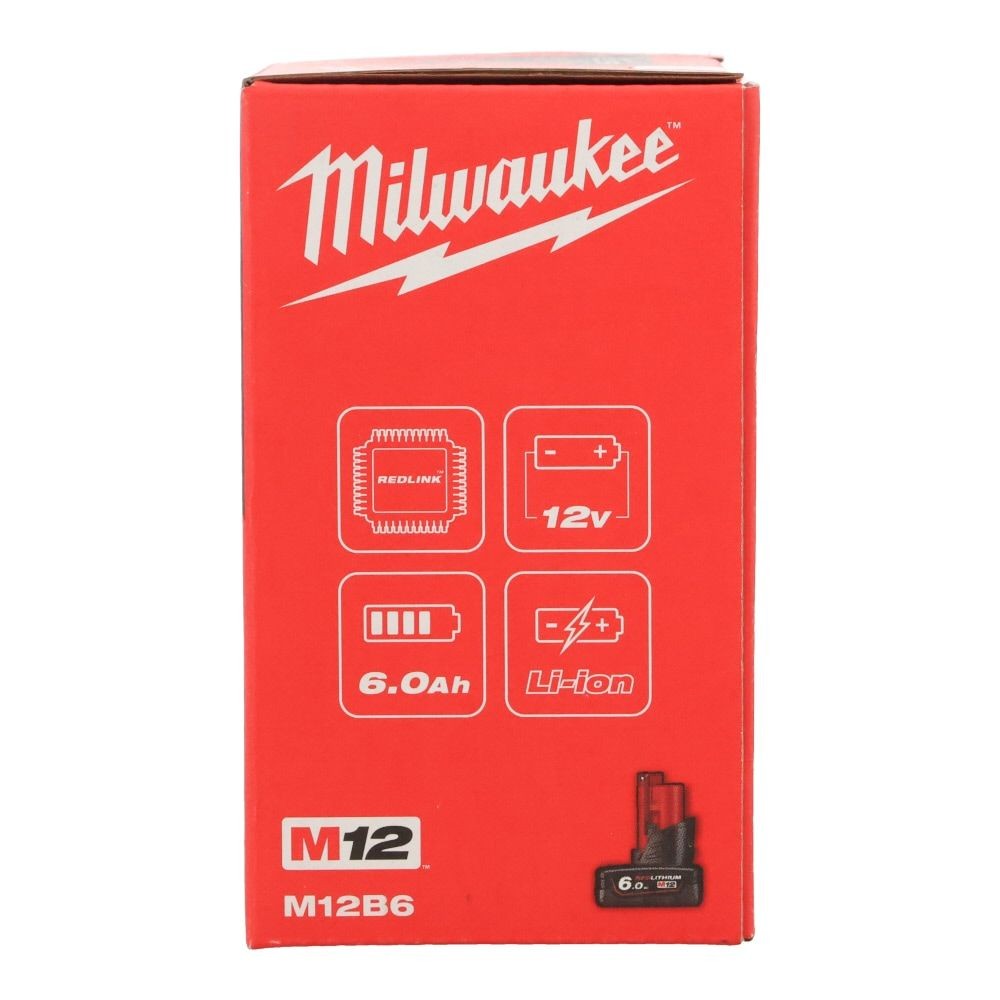 Milwaukee  M12 6.0Ah バッテリー, 6.0Ah, 12V