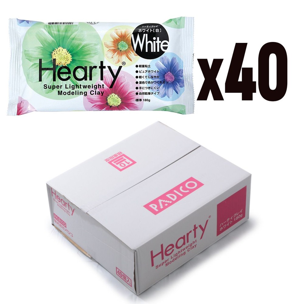 【40個入り箱】パジコ　ハーティクレイ, ホワイト, 180g×40庫