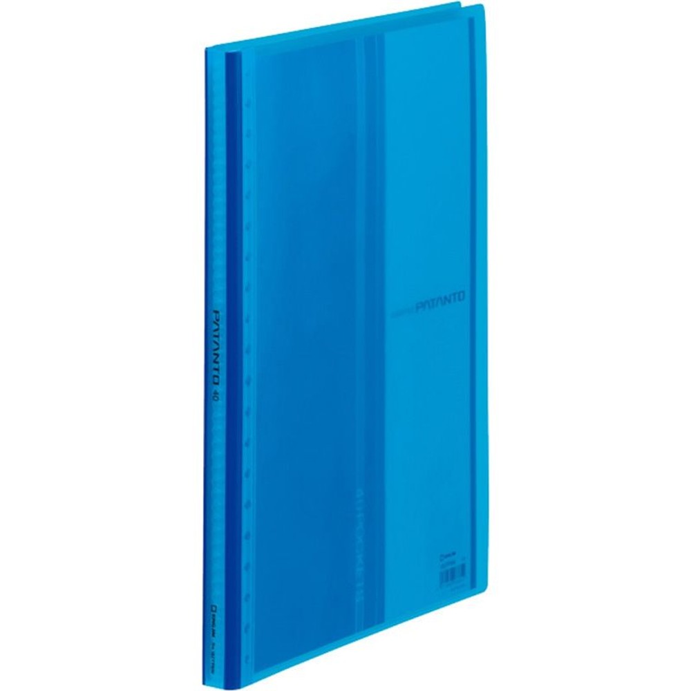 182ＴＰＮＷアオ　クリアーファイルパタント40Ｐ透明青, 青, 40ポケット