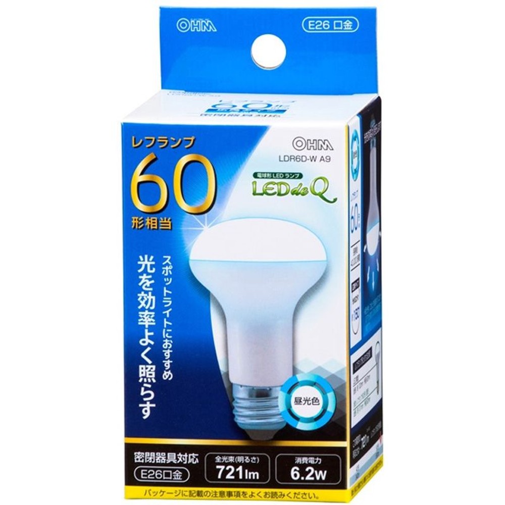 ＯＨＭ　レフ形ＬＥＤ電球　60形　ＬＤＲ6Ｌ, その他カラー１, 60W形