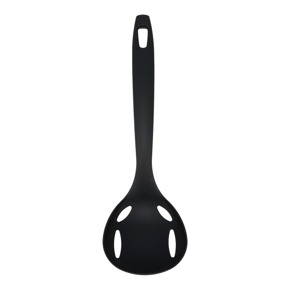 ホームシェフミニ　汁きりお玉, ブラック, 230mm