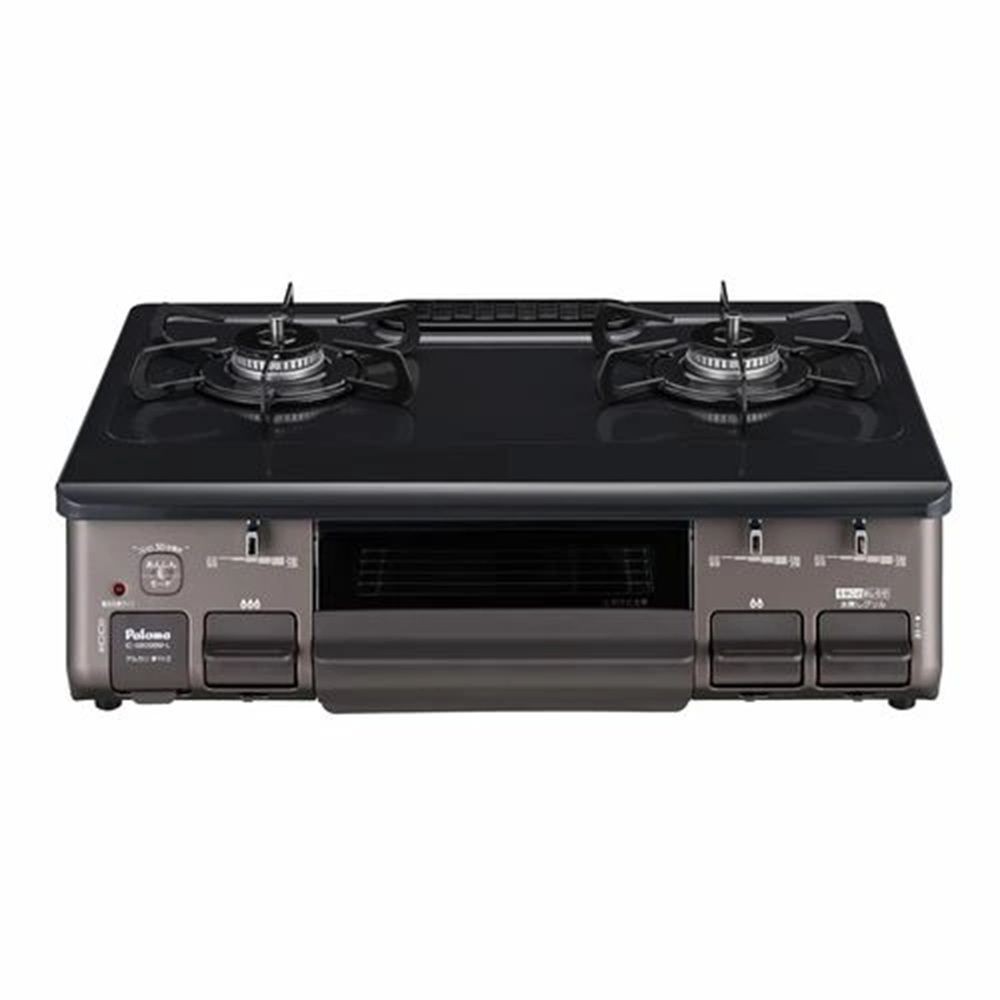 パロマ ガステーブル 水なし片面焼グリル  ICS809BM-L 左強火, ニュートラルグレー-プロパンガス, LP