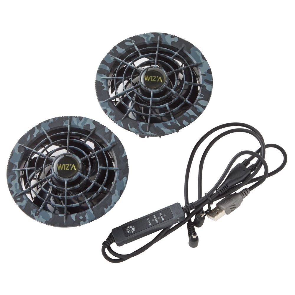 【2026年モデル】ウイザ　WIZ'A　超大風量　衣料用ファンＰＲＯ　カモフラ&times;ブラック, カモフラ&times;ブラック, ノーマル