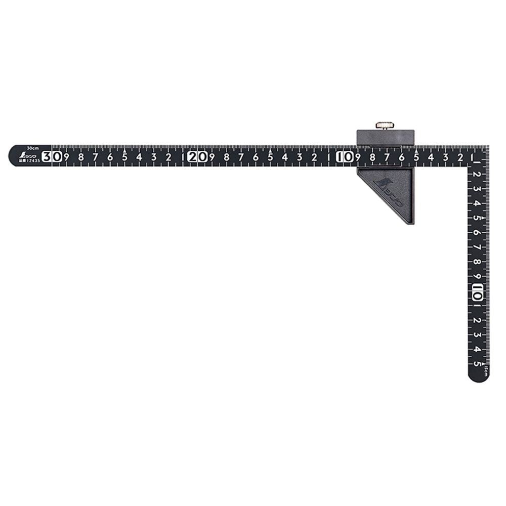 曲尺小型 サンデーカーペンター 30&times;15cm 表裏同目 ストッパー付, ブラック, 30&times;15cm