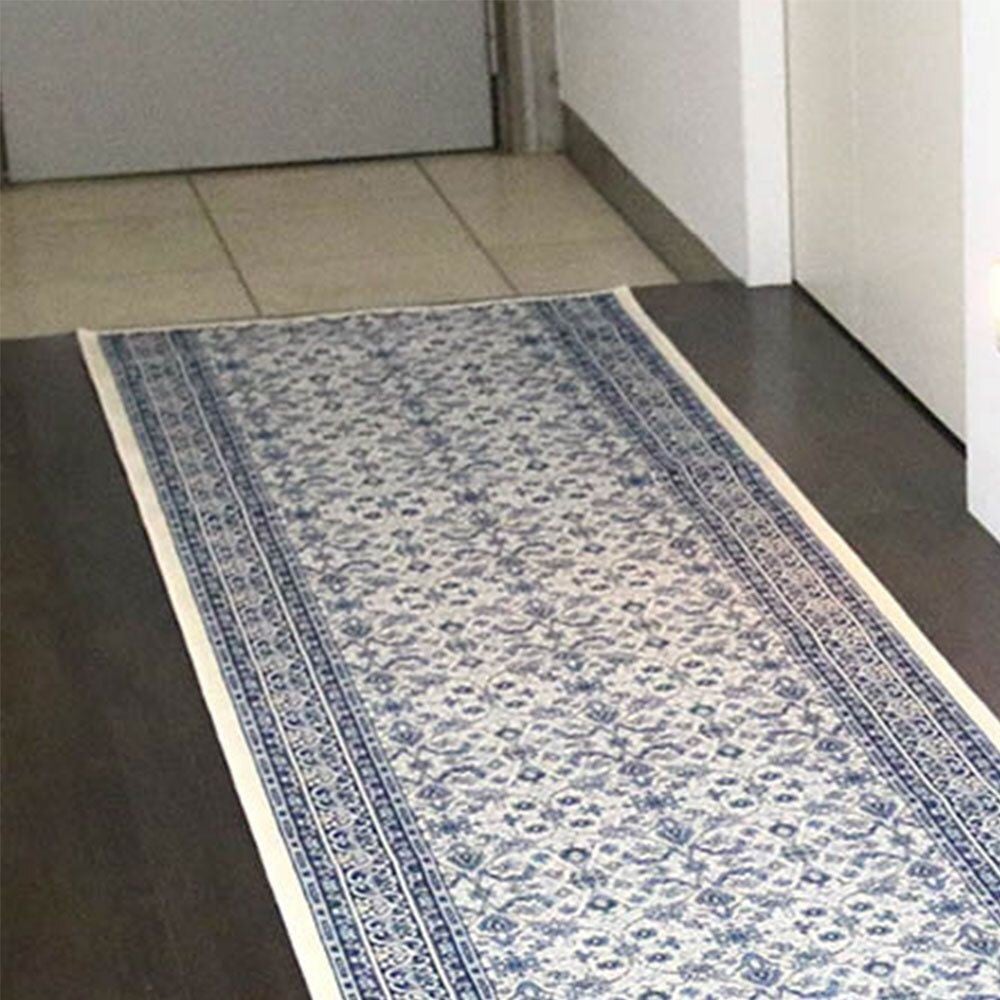 洗える・すべりにくい・抗菌防臭・床暖房対応 国産モケット廊下敷き RVA 67&times;240cm ブルー, ブルー, 67&times;240cm
