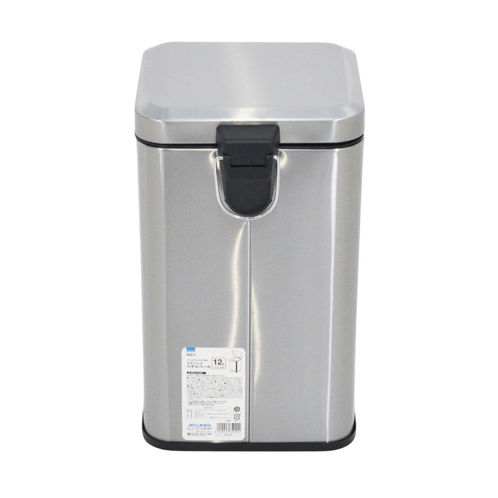 ウィザ WIZ'A ステンレスペダルペール　スクエア型, シルバー, 6.0L