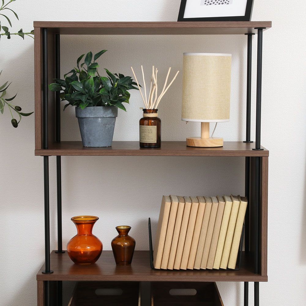 不二貿易 ＥＺＢＯツイストロックＳ型ディスプレイラック４段　ＭＢＲ【メーカー直送・代引不可】, ブラウン, 幅600mm×奥行300mm×高さ1070mm