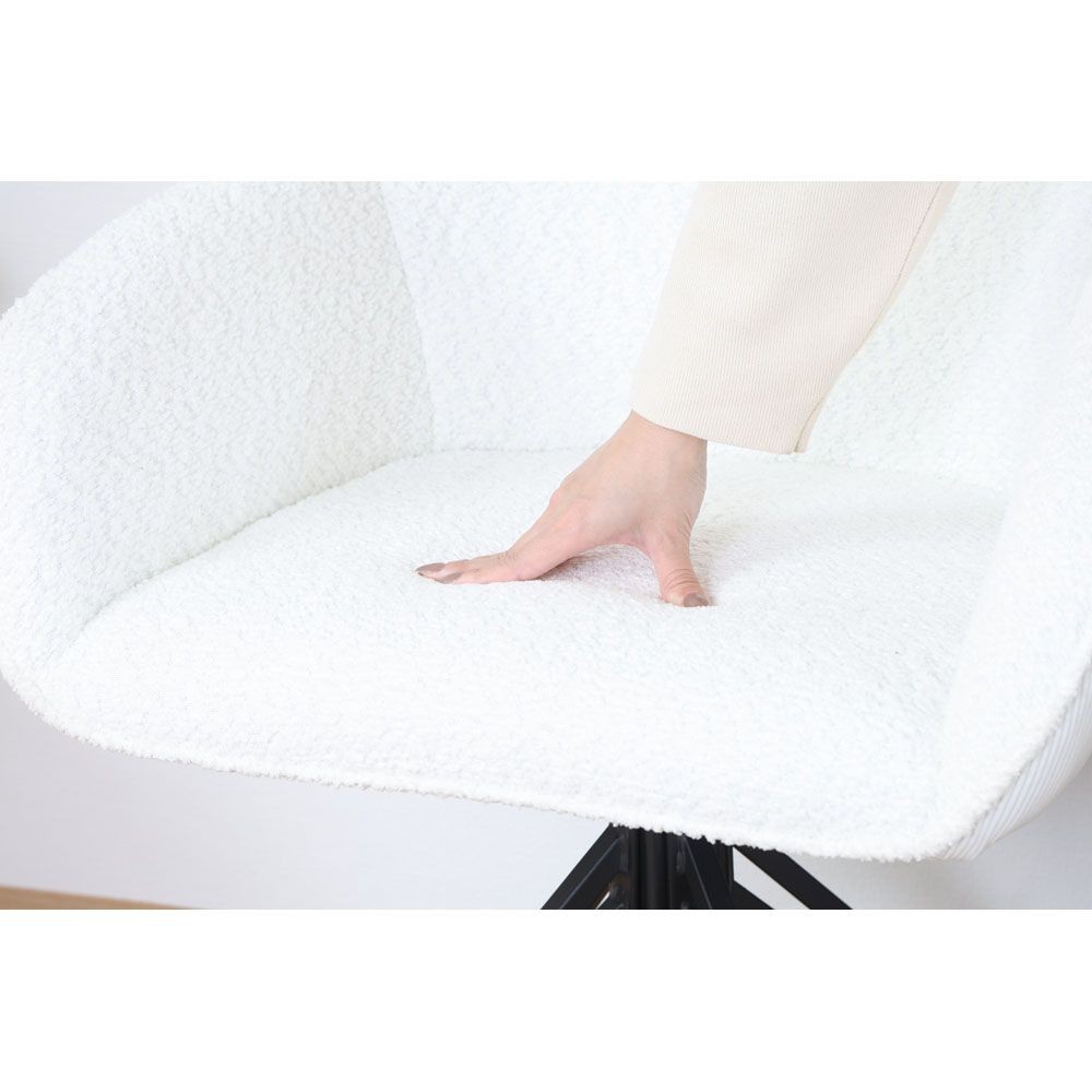 不二貿易 ダイニング回転チェア　ルナ　ＷＨ【メーカー直送・代引不可】, ホワイト, 幅580mm×奥行540mm×高さ830mm