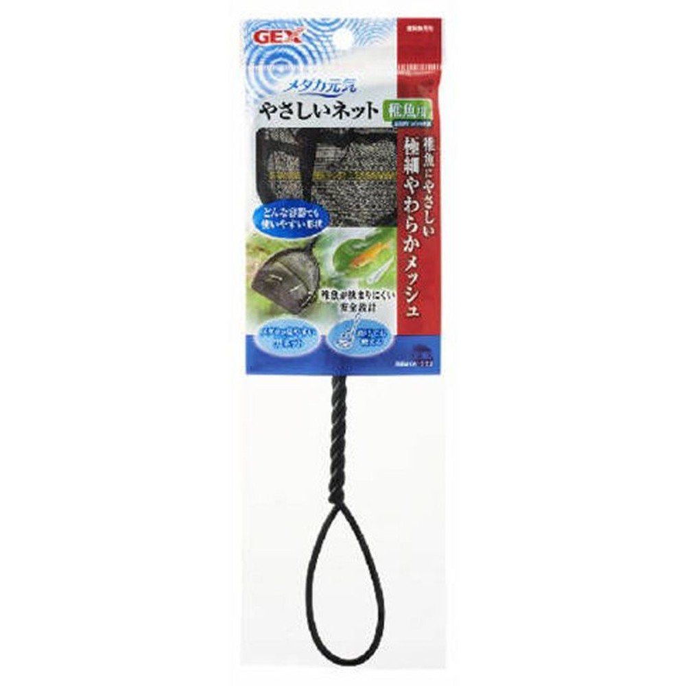 ジェックス　メダカ元気やさしいネット稚魚用, やわらかメッシュ, 約幅6.5×奥行0.5×高さ22.5cm