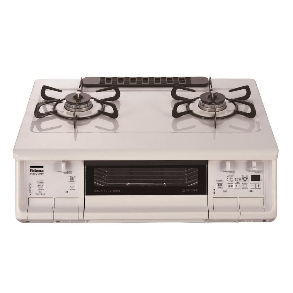 パロマ ガステーブル 水なし両面焼きグリル IC-830WHA-L 左強火, ナチュラルホワイト-プロパンガス, LP