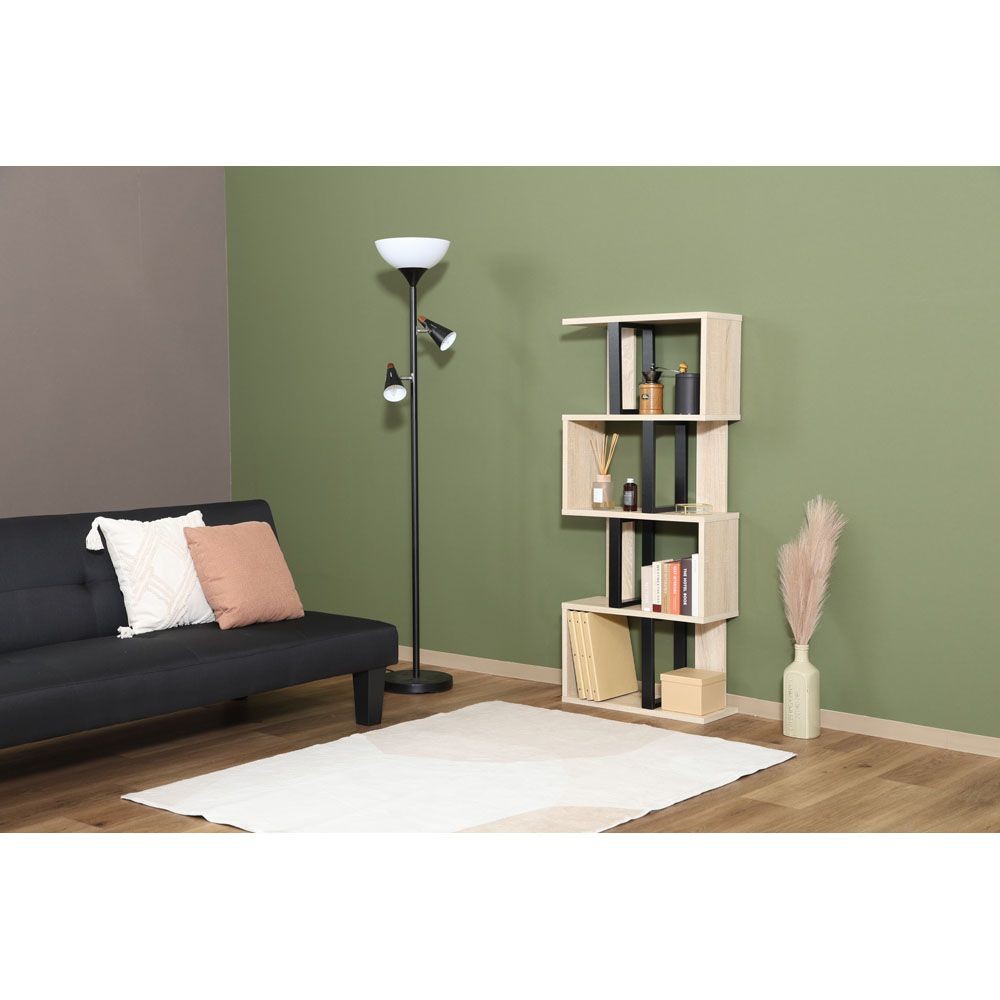 不二貿易 Ｓ字ディスプレイラック　４段　オーク【メーカー直送・代引不可】, オーク, 幅590mm&times;奥行235mm&times;高さ1385mm