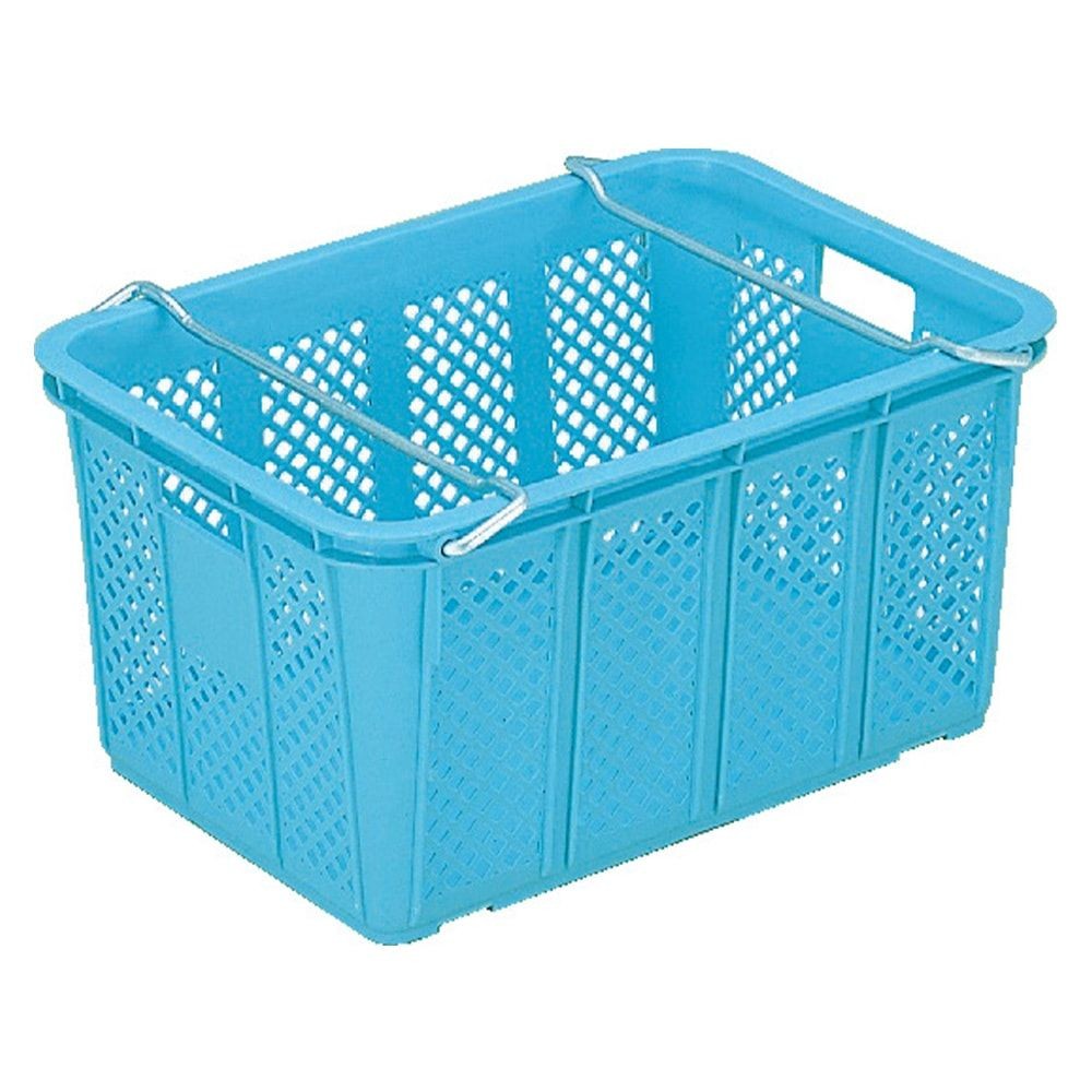 サンコー サンテナー A#50-2 ハンドル付 ライトブルー 104501-01 &times;10個セット【メーカー直送・代引不可】【法人限定】, ライトブルー, 10P